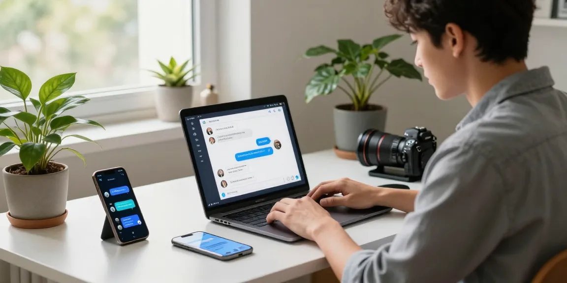 Experience seamless communication with Telegram download in a vibrant home office setting.