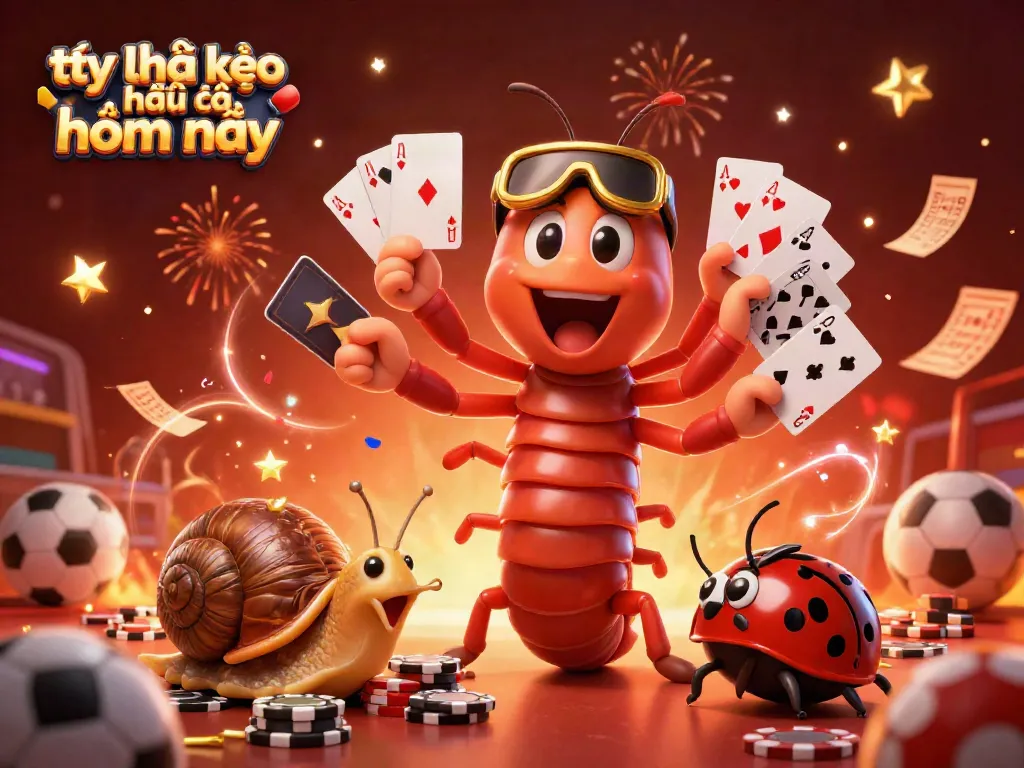 Bet on tỷ lệ kèo nhà cái hôm nay with a thrilling illustration of lively casino characters and festive betting elements.